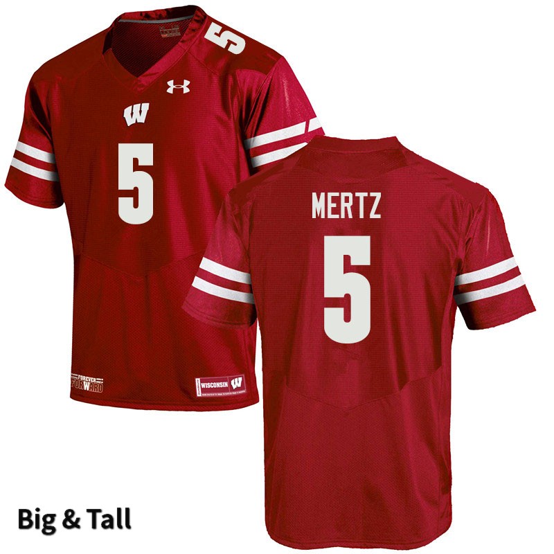 Wisconsin Badgers Men's #5 Graham Mertz NCAA Under Armour Authentic Red Big & Tall College Stitched Football Jersey DL40O52CX